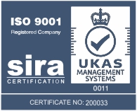 ISO9001 azul oscuro sobre blanco
